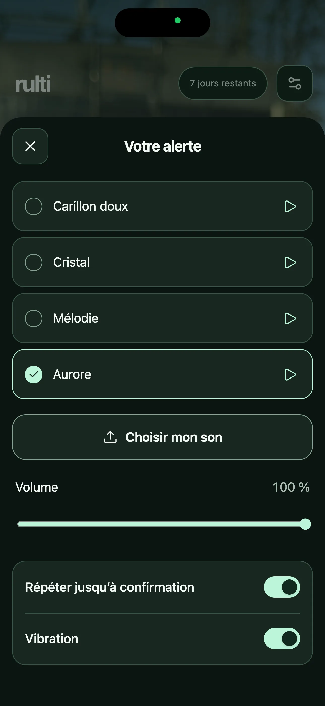 Choisissez la sonnerie